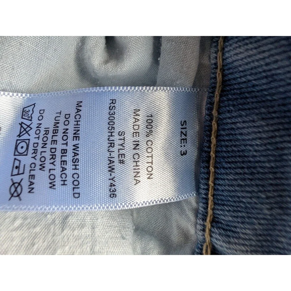 Rise Supply Co Women’s Size 3J Light Wash Denim Cargo Bermuda Shorts Y2K Utility